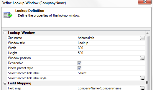 The Define Lookup Window